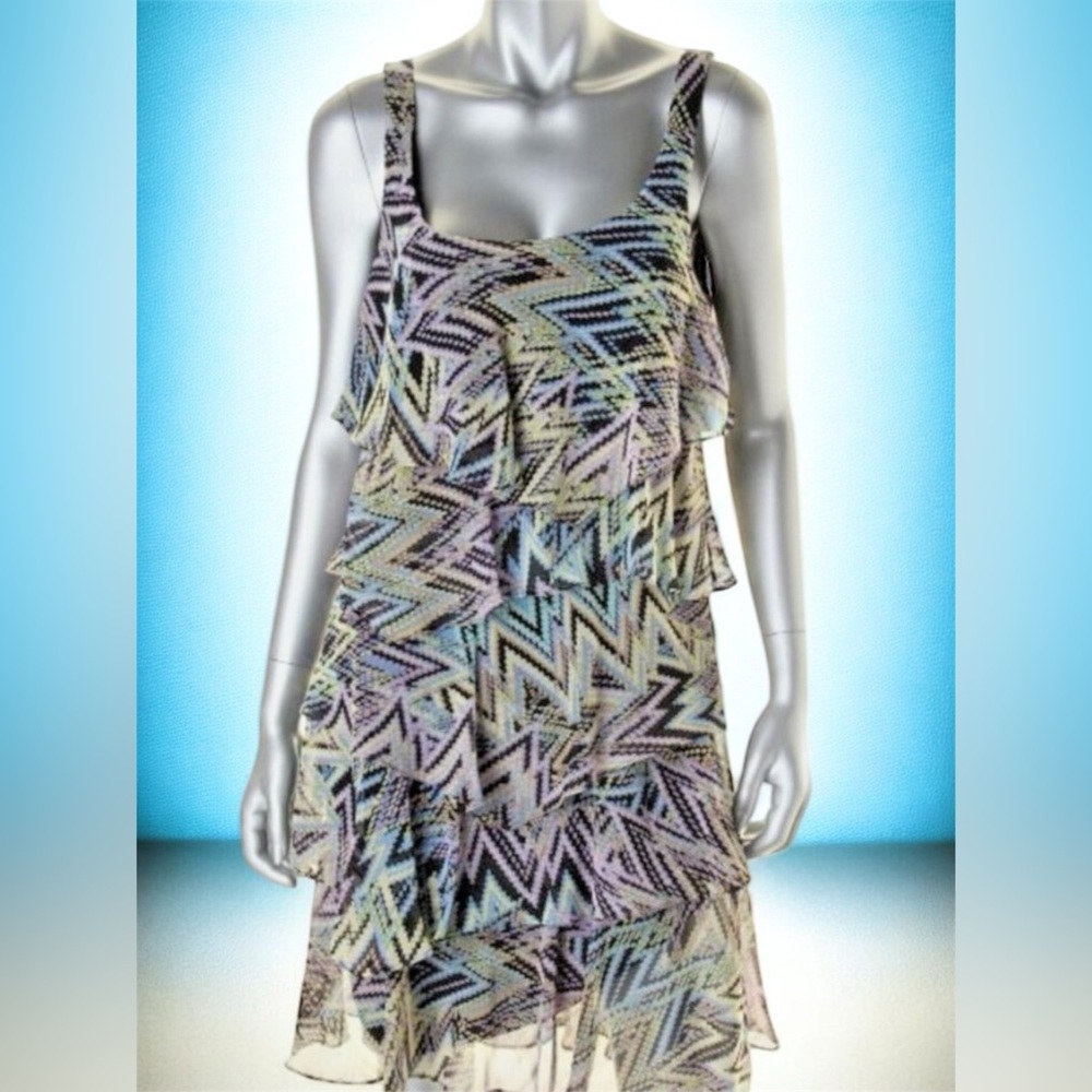 💎Vintage Asymmetrical Zigzag Ruffle Dress